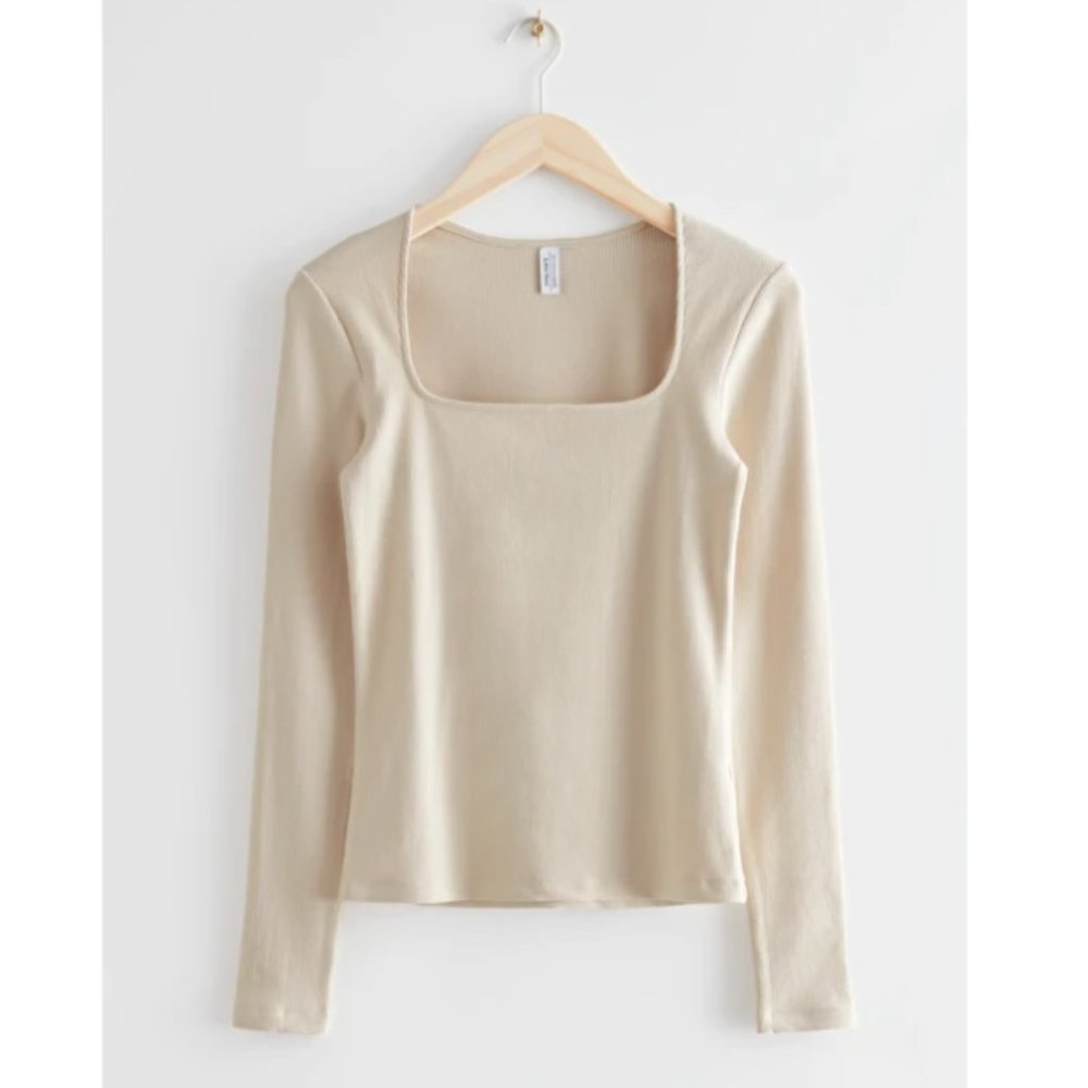 & Other Stories Fitted Square Neck Top